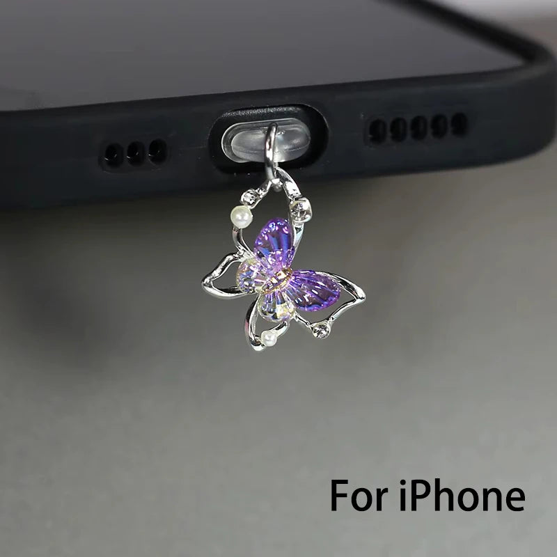 Beautiful Butterfly Phone Dust plug Accessories