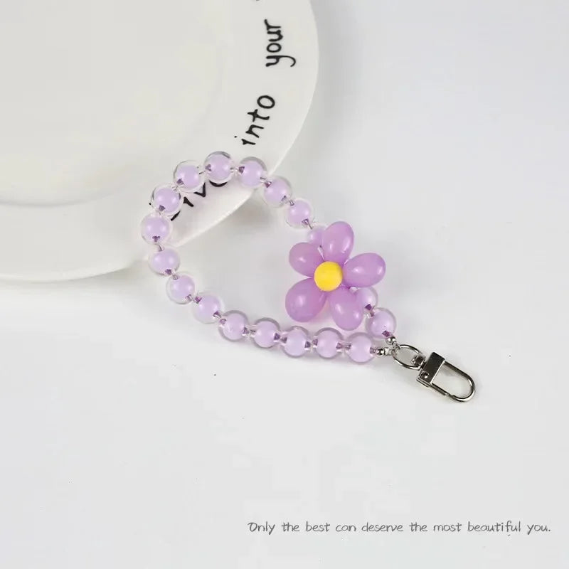 Colored bead petal Lanyard charm for IPhone