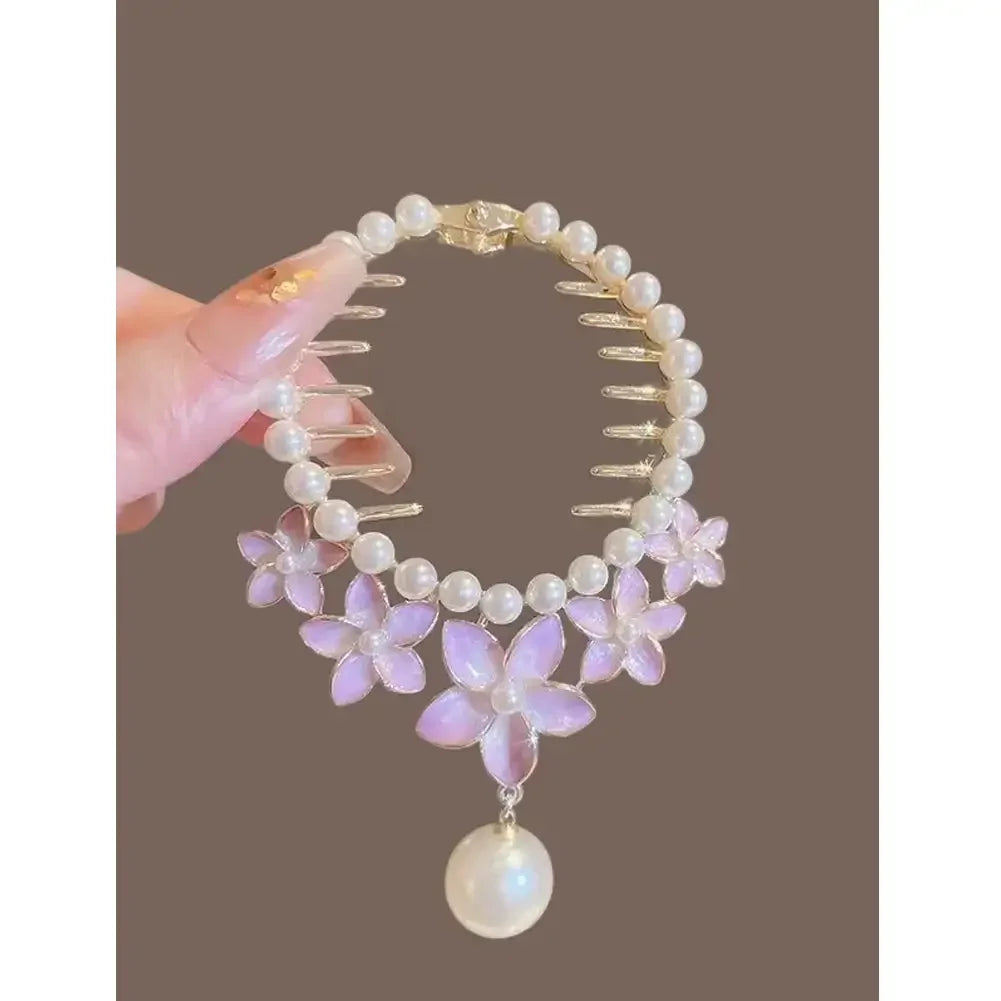 Flower Tassel Hair Clip Women