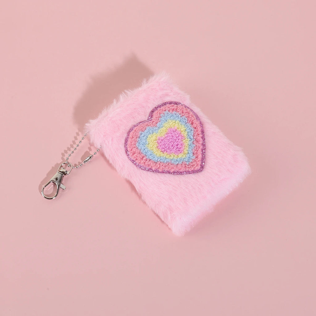 Cute Fluffy Butterfly Heart Embroidery Notebook