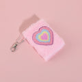 Cute Fluffy Butterfly Heart Embroidery Notebook