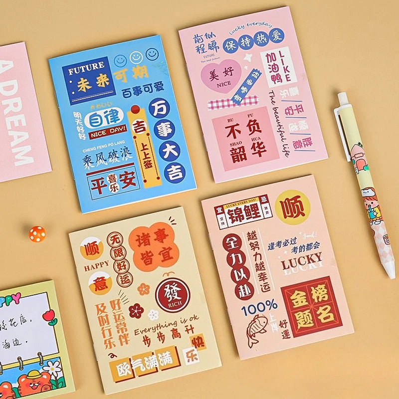 5Pcs Little Notebooks Anime Cartoon Notepad Planner Journal