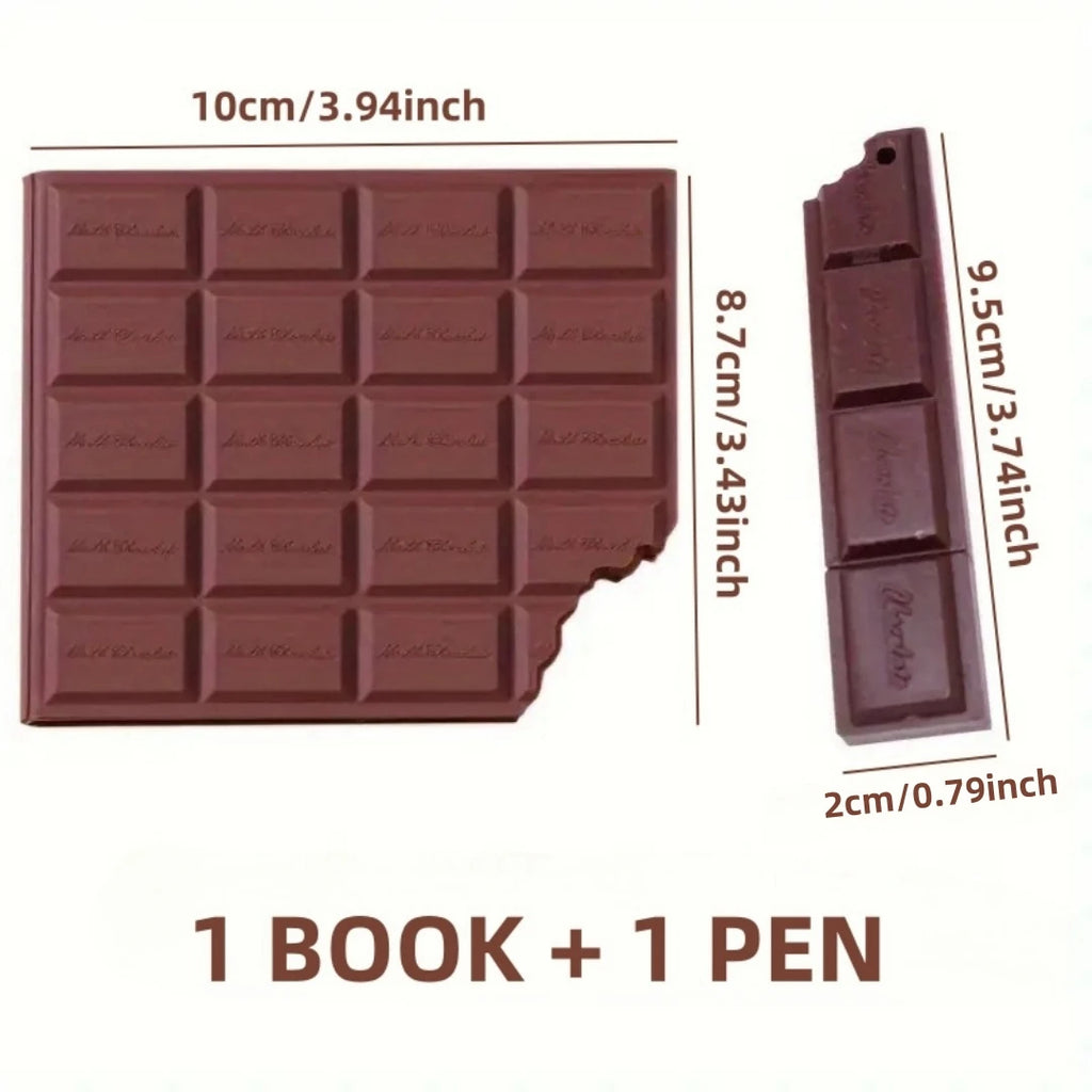 80 Pages/Set Creative Chocolate Shaped Pocket Notebook& Pen Set