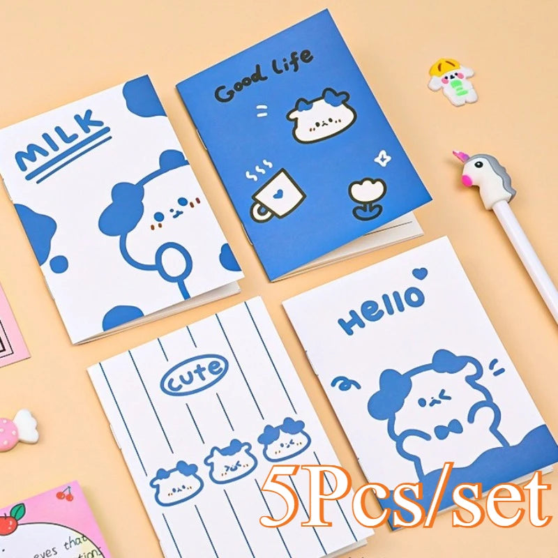 5Pcs Little Notebooks Anime Cartoon Notepad Planner Journal