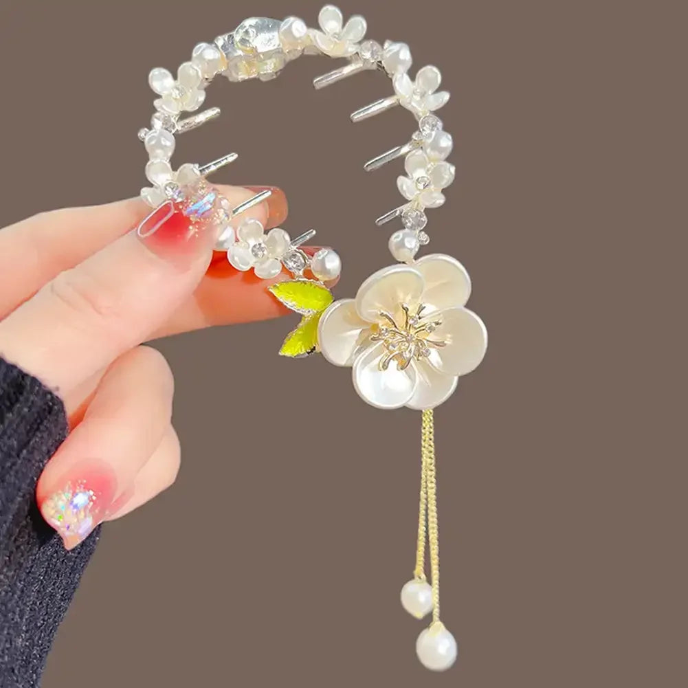 Flower Tassel Hair Clip Women