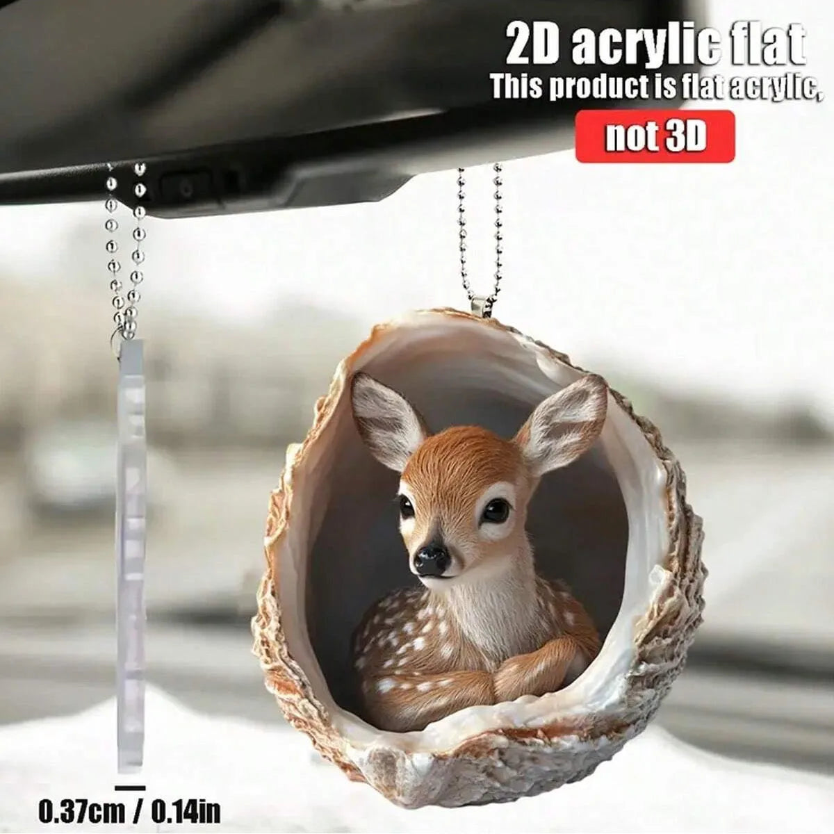2D Acrylic Deer Shape Car Charm