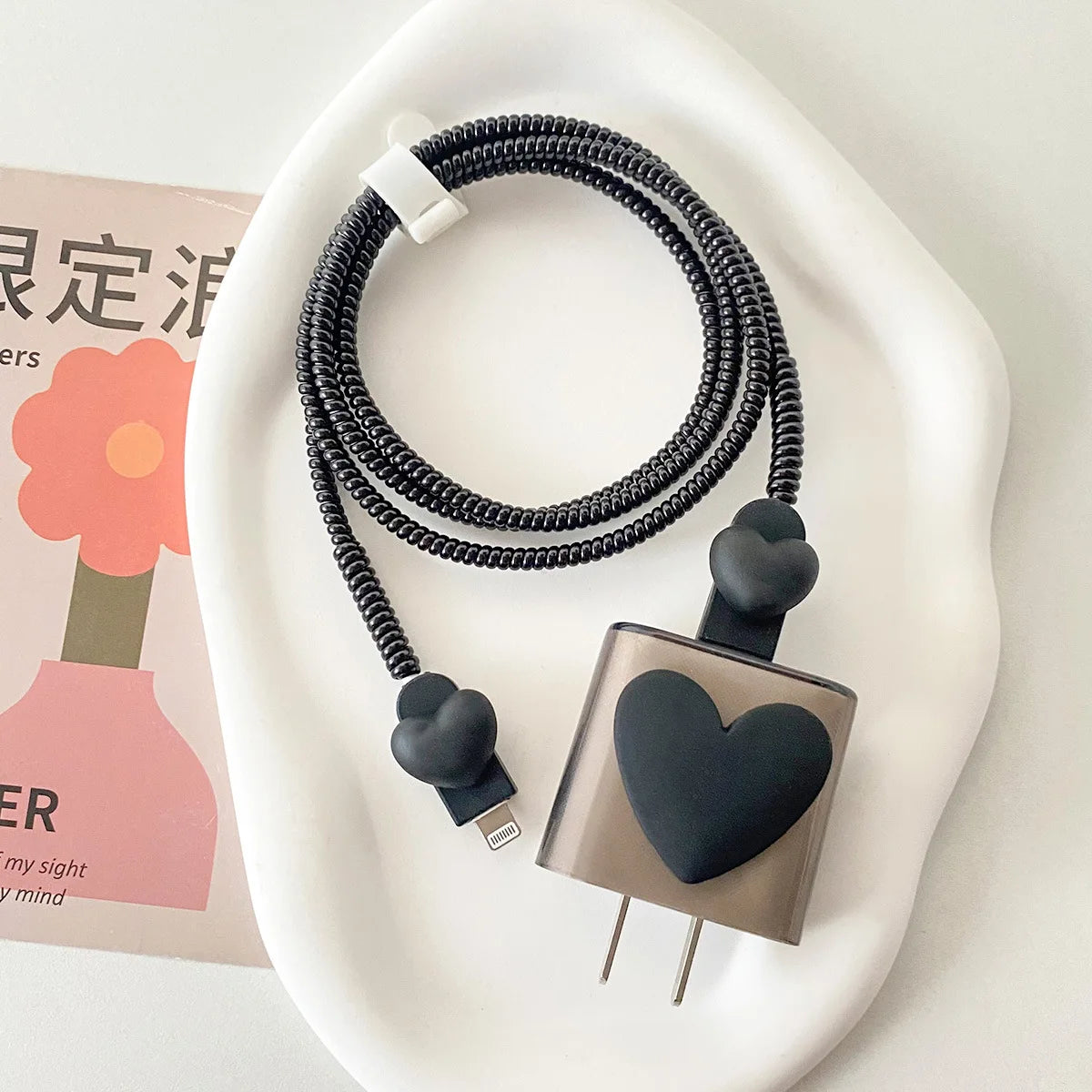 3D Love Charger Protector Cable Organiser for IPhone 15 14 13 12 Pro Max