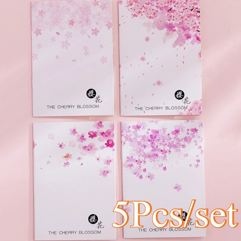 5Pcs Little Notebooks Anime Cartoon Notepad Planner Journal