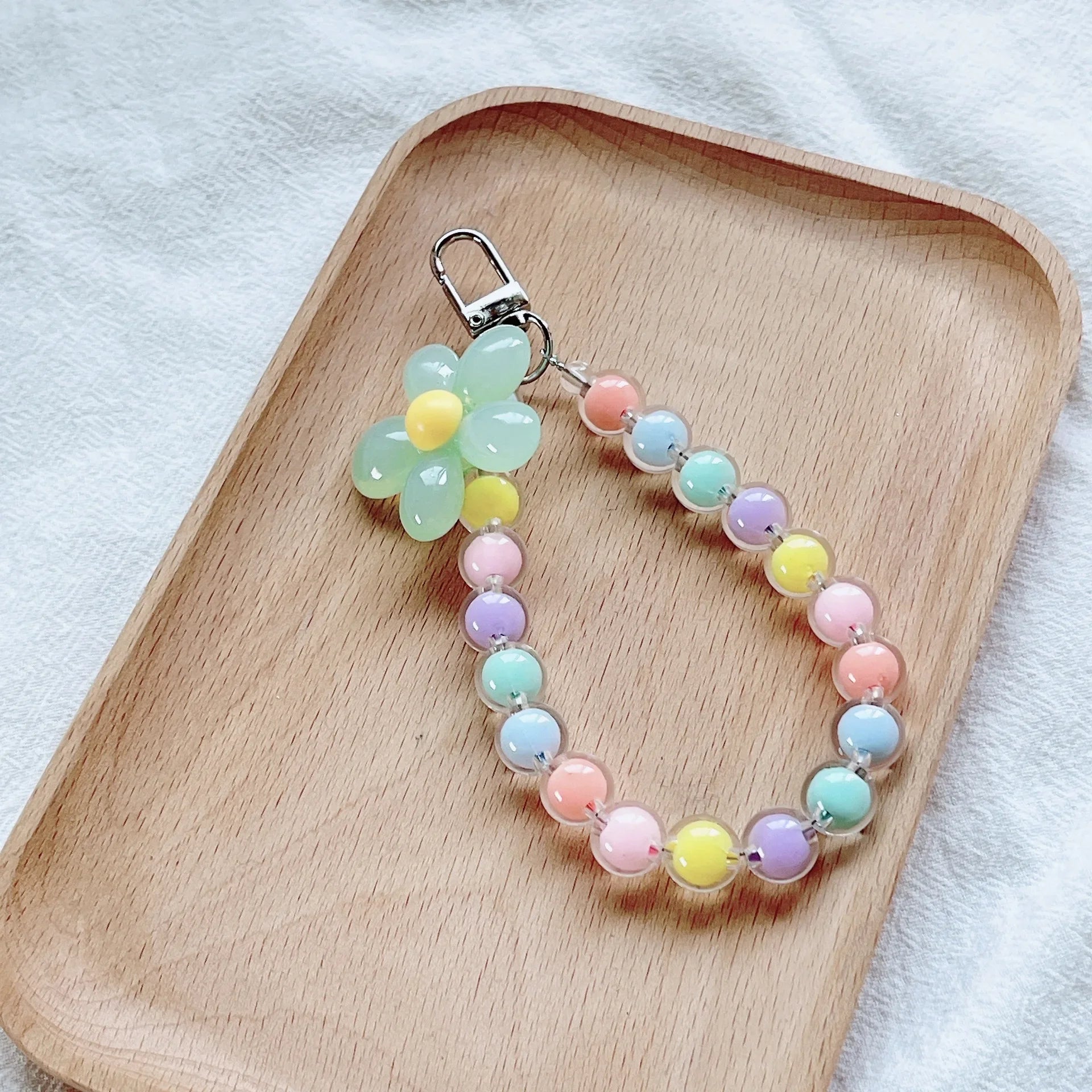 Colored bead petal Lanyard charm for IPhone