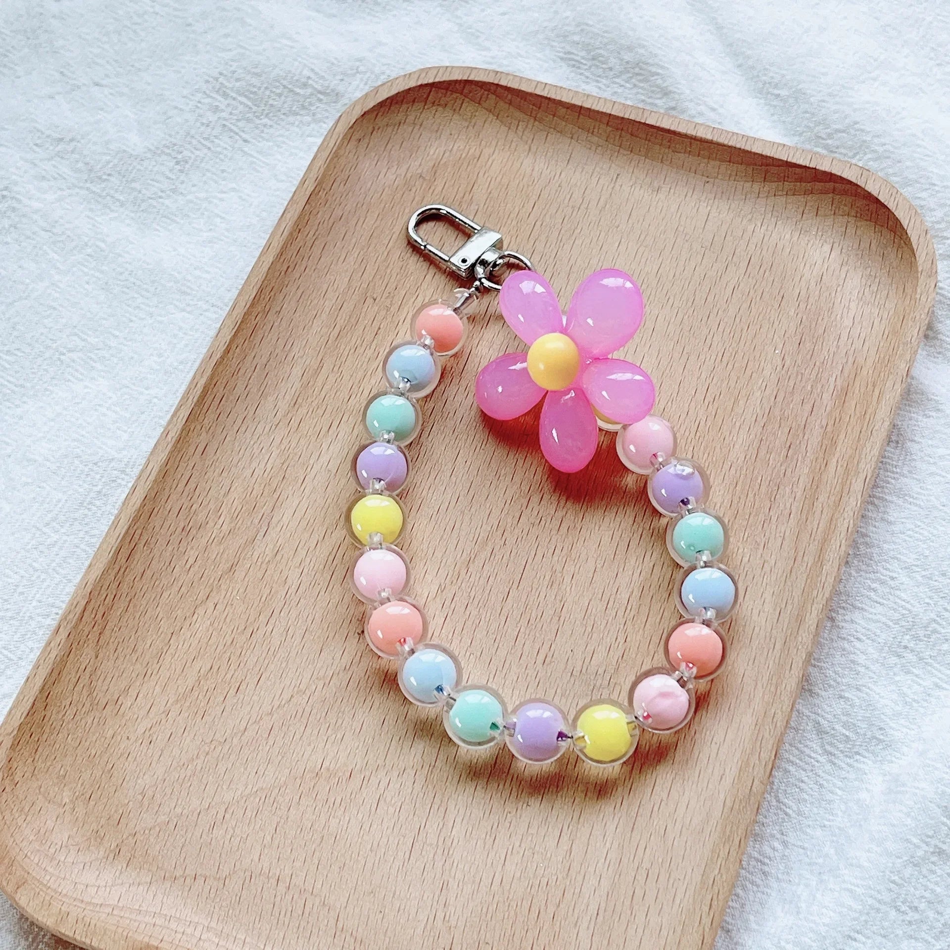 Colored bead petal Lanyard charm for IPhone