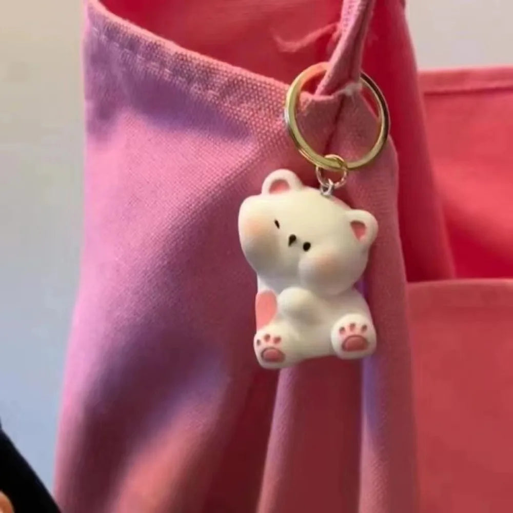 1Pair Cute Resin Bear Couple Magnetic Keychain