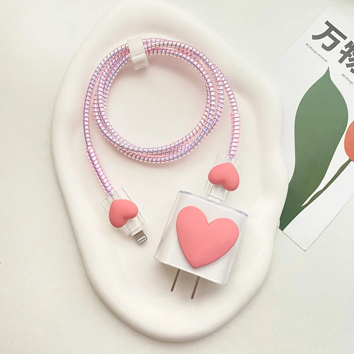 3D Love Charger Protector Cable Organiser for IPhone 15 14 13 12 Pro Max