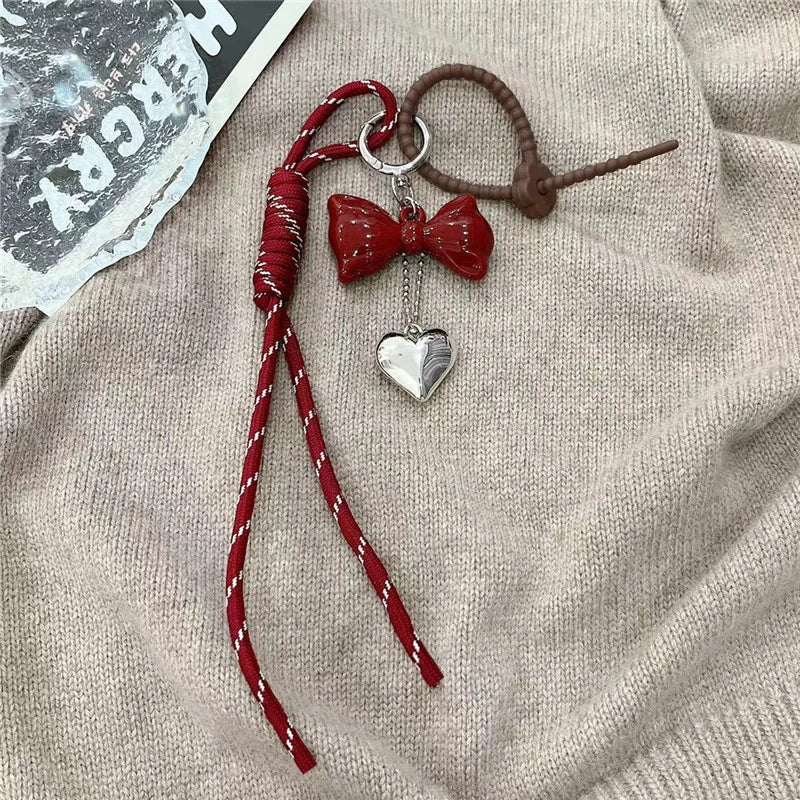 Trendy Heart Leather Keychain